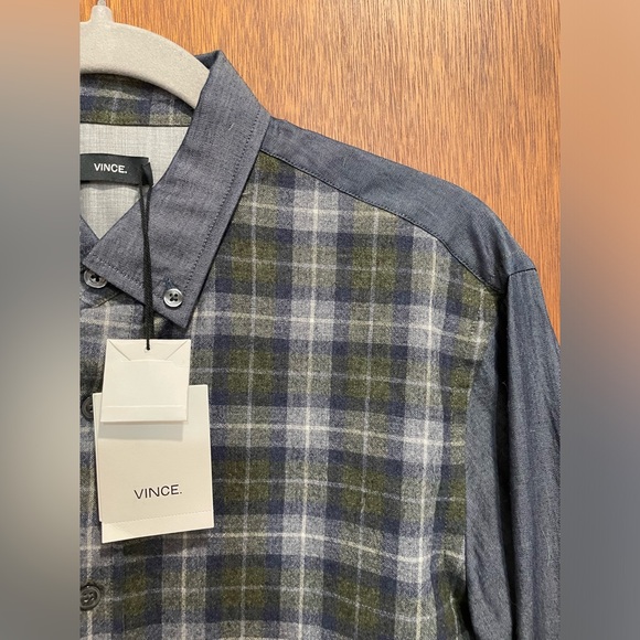 NWT Vince plaid button down shirt - Picture 2 of 10